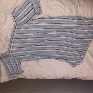 Flowy off the shoulder summery dress, bluewhitered